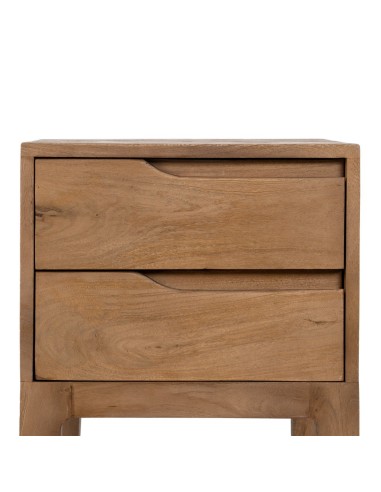 Mesita de noche VEDRANA 2 cajones de madera de...