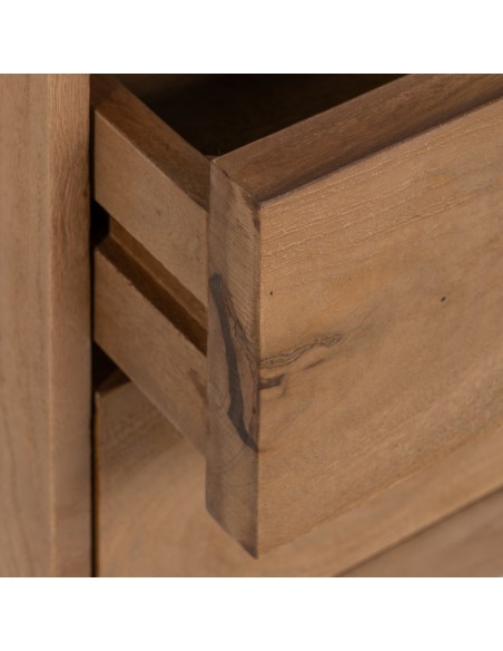 Mesa de cabeceira VEDRANA 2 gavetas em madeira de mangueira 40 x 65 cm.