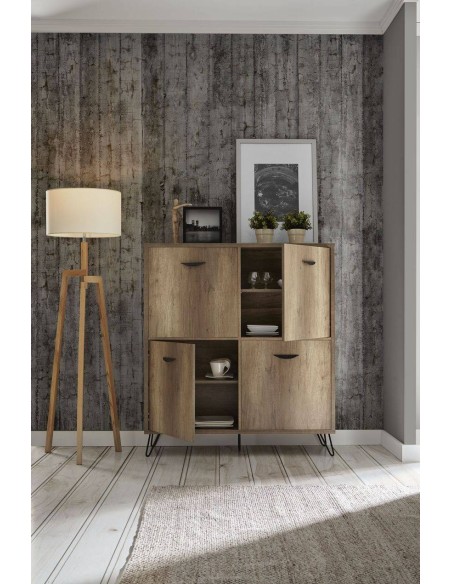 Aparador cubo KANSAS 120, madera, metal