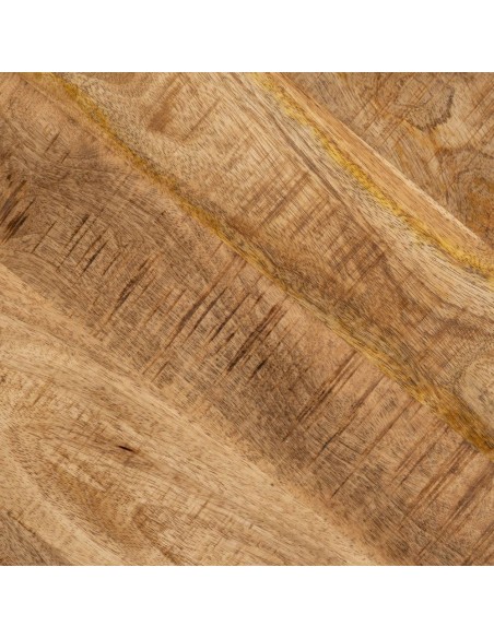 Mesa redonda SHANELLE de madeira com pés de ferro preto Ø 90 cm.