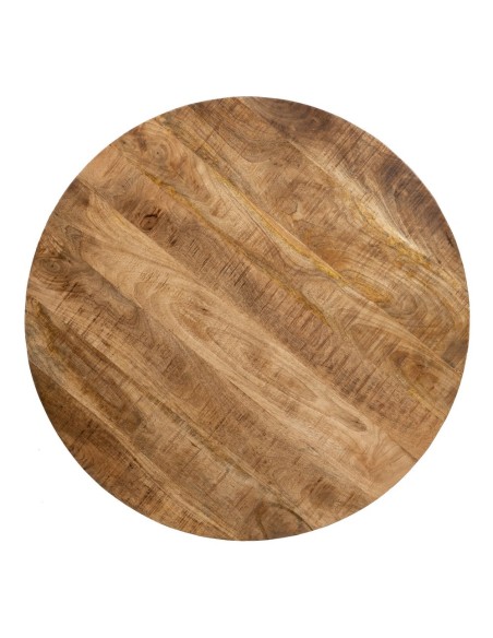 Mesa redonda SHANELLE de madera y patas de hierro en negro Ø 90 cm.