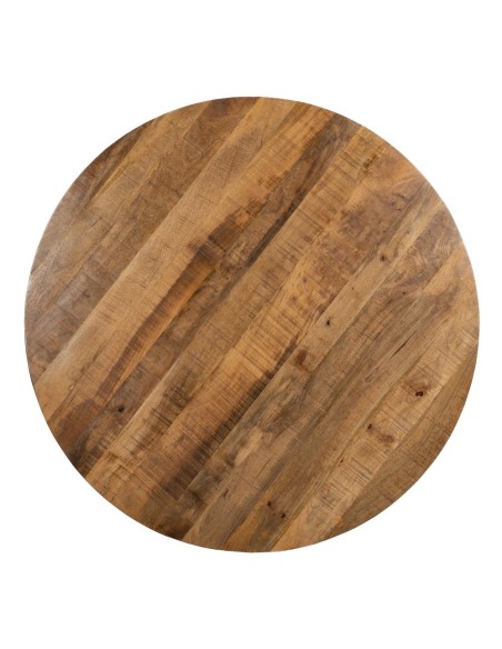 Mesa redonda SHANELLE de madera y patas de hierro en negro Ø 130 cm.