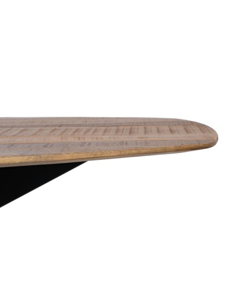 Mesa redonda SHANELLE de madeira com pés de ferro preto 200x100 cm.