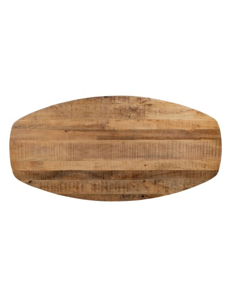 Mesa redonda SHANELLE de madera y patas de hierro en negro 200x100 cm.