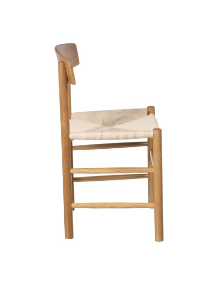 Silla ANALY de madera de olmo y asiento de ratán.