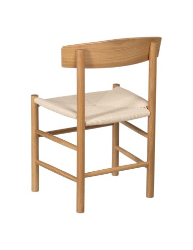 Silla ANALY de madera de olmo y asiento de ratán.
