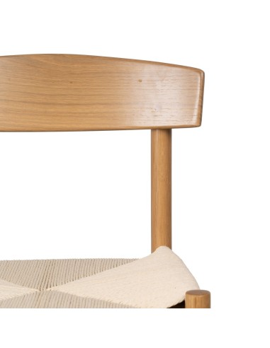 Silla ANALY de madera de olmo y asiento de ratán.