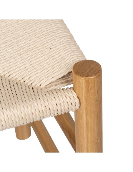 Silla ANALY de madera de olmo y asiento de ratán.