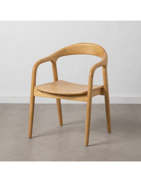 Silla rustica YDALIA de madera maciza de olmo con acabado natural.