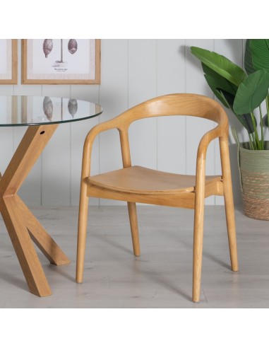 Silla rustica YDALIA de madera maciza de olmo...