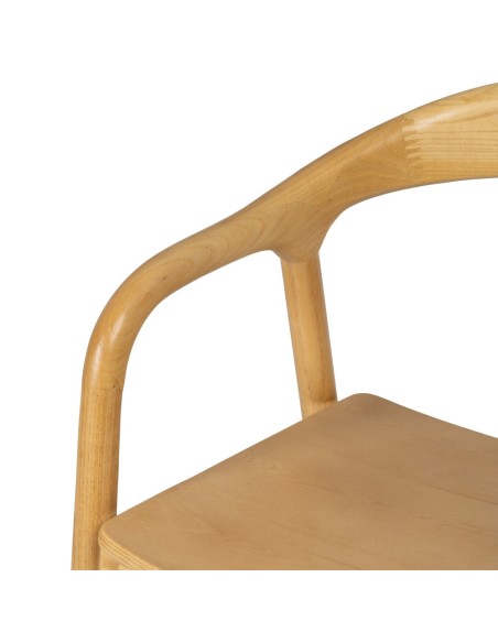 Silla rustica YDALIA de madera maciza de olmo con acabado natural.