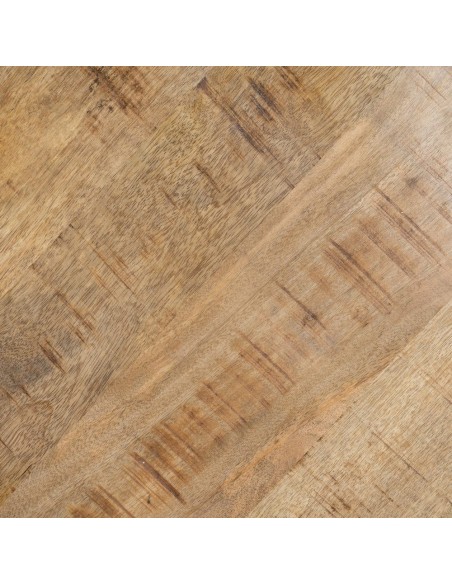 Mesa redonda ARGO 130 de madera y patas de metal negro