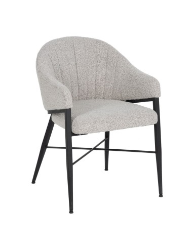 Silla con brazos YUNIA en tejido gris con patas...