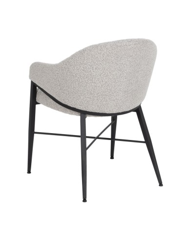 Silla con brazos YUNIA en tejido gris con patas...