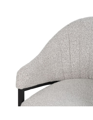 Silla con brazos YUNIA en tejido gris con patas...