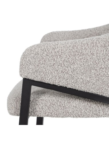 Silla con brazos YUNIA en tejido gris con patas...