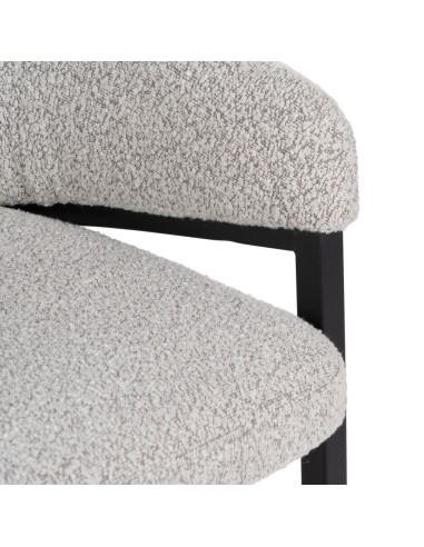 Silla con brazos YUNIA en tejido gris con patas...