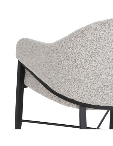 Silla con brazos YUNIA en tejido gris con patas...
