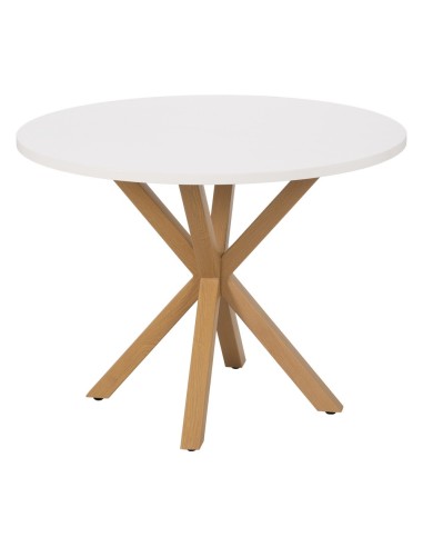 Mesa redonda ARGO de DM blanco y patas de metal...