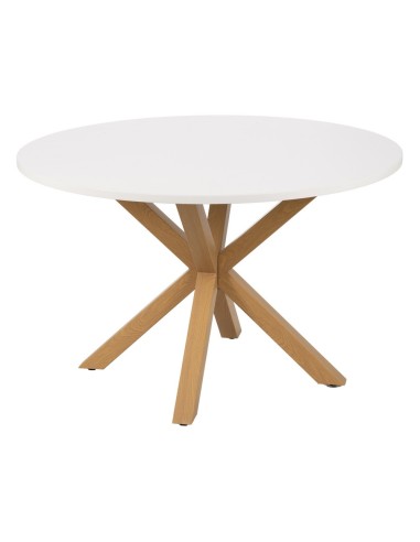 Mesa redonda ARGO de DM blanco y patas de metal...