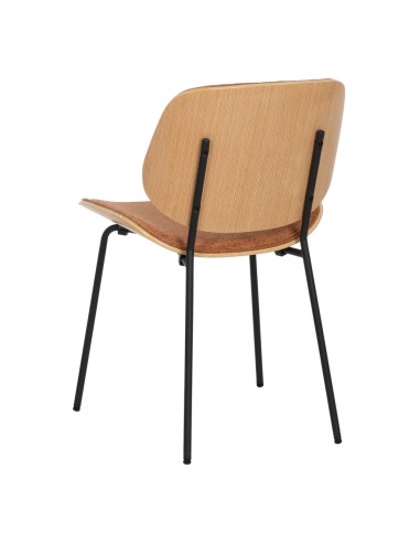 Silla BENILDA naranja, chapa de DM en roble y...