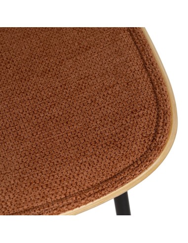 Silla BENILDA naranja, chapa de DM en roble y...