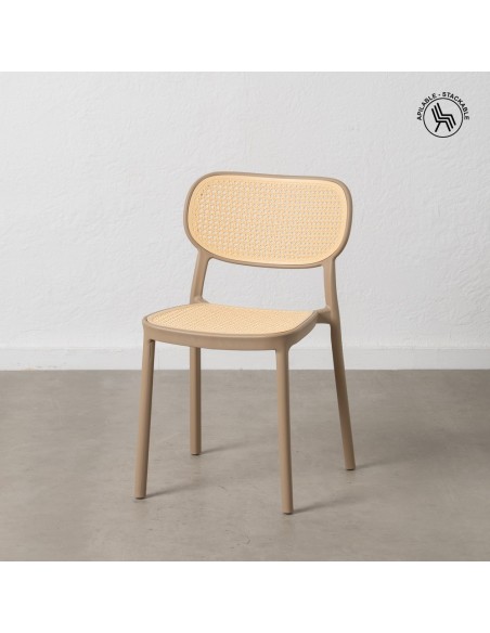 Silla DORIN apilable de polipropileno, beige/natural.
