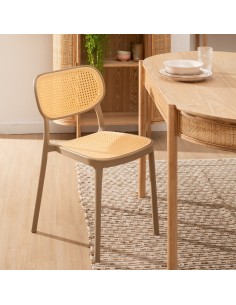 Silla DORIN apilable de polipropileno, beige/natural. 2