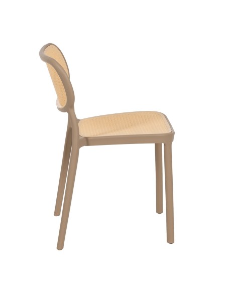 Silla DORIN apilable de polipropileno, beige/natural.