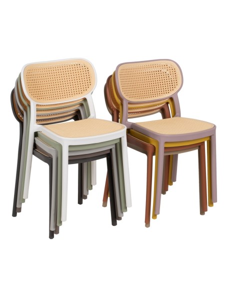 Silla DORIN apilable de polipropileno, beige/natural.