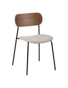 Silla de diseño Maureen de chapa de roble,tejido crema y... 2
