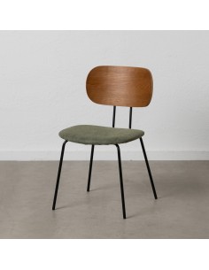 Silla de diseño Mureen de chapa de roble,tejido verde y...
