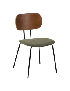 Silla de diseño Mureen de chapa de roble,tejido verde y... 2