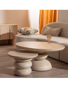 Mesa de centro MACARELLA de madera de mango blanqueado... 2