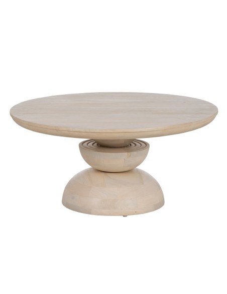 Mesa de centro em madeira de mangueira branqueada MACARELLA 90 x 40 cm.