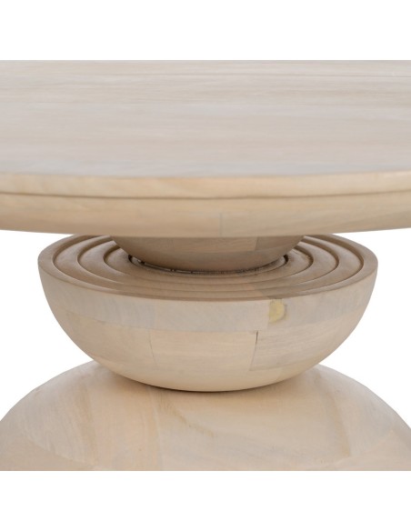 Mesa de centro em madeira de mangueira branqueada MACARELLA 90 x 40 cm.