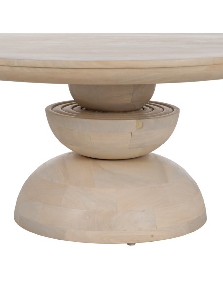 Mesa de centro em madeira de mangueira branqueada MACARELLA 90 x 40 cm.