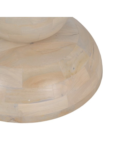 Mesa de jantar redonda MACARELLA em madeira de mangueira branqueada 100 x 77 cm.