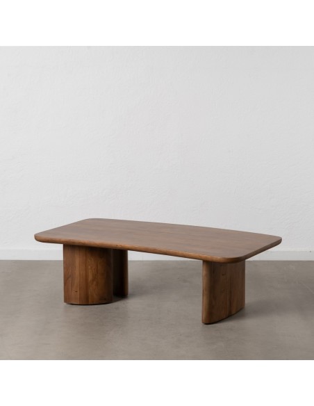 Mesa de centro OAQ de madera de mango acabado marron, 130 x 70 cm.