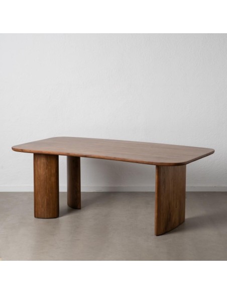Mesa de comedor OAQ de madera de mango acabado marron, 200 x 76 cm.