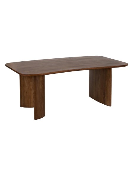 Mesa de comedor OAQ de madera de mango acabado marron, 200 x 76 cm.