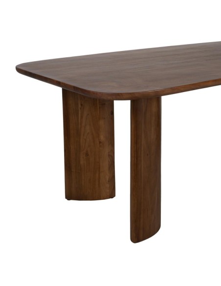 Mesa de comedor OAQ de madera de mango acabado marron, 200 x 76 cm.