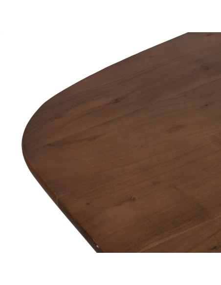 Mesa de comedor OAQ de madera de mango acabado marron, 200 x 76 cm.