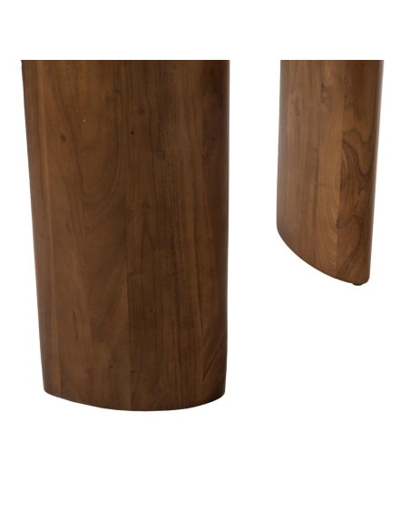Mesa de jantar OAQ em madeira de mangueira com acabamento castanho, 200 x 76 cm.