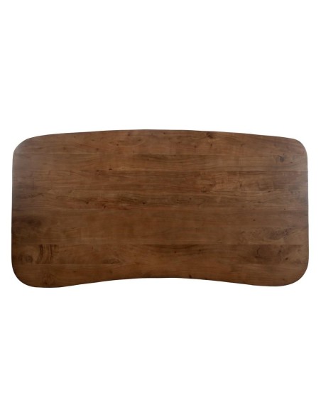 Mesa de comedor OAQ de madera de mango acabado marron, 200 x 76 cm.