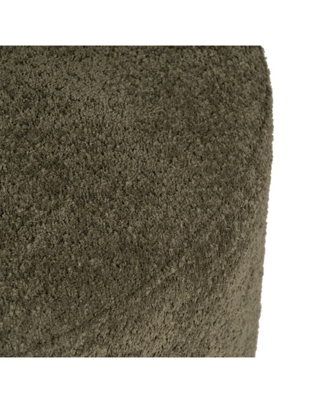 Butaca LUISA en tejido verde y metal dorado.