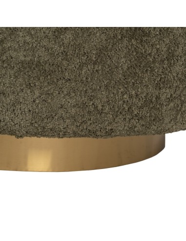 Poltrona LUISA em tecido verde e metal dourado.