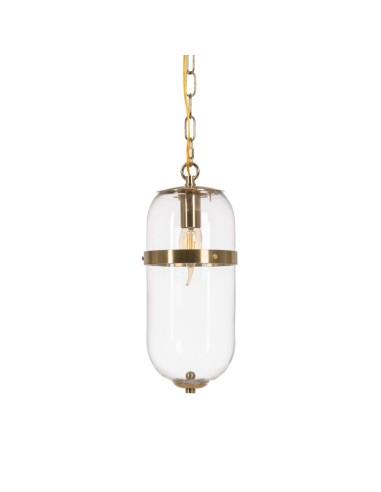 Lámpara de techo Mao de metal oro y cristal Ø 13 cm.