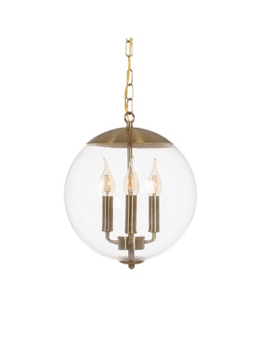 Lámpara de techo Mao de metal oro y cristal Ø 30 cm.