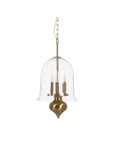 Lámpara de techo Mao de metal oro y cristal Ø 33 cm.